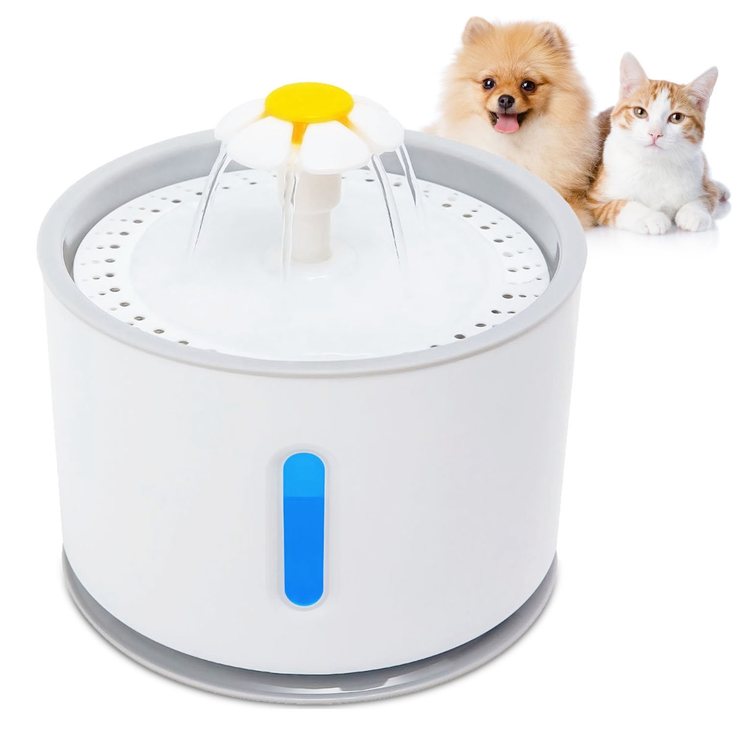 2.4L Automatic Dog Cat Water Fountain Electric LED Pet Flower Water Dispenser Ultra Silent Health Cat Waterer Auto Off Level Window 2.4L Automatic Dog Cat Water Fountain Electric LED Pet Flower Water Dispenser Ultra Silent Health Cat Waterer Auto Off Level Window