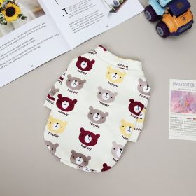 Pet clothes Dog clothes Autumn and winter new cat pet clothes Two leg sweater 22 Happy bear bottoming shirt (colour: 22 Happy Bear Undercoat - Red, size: Xl)